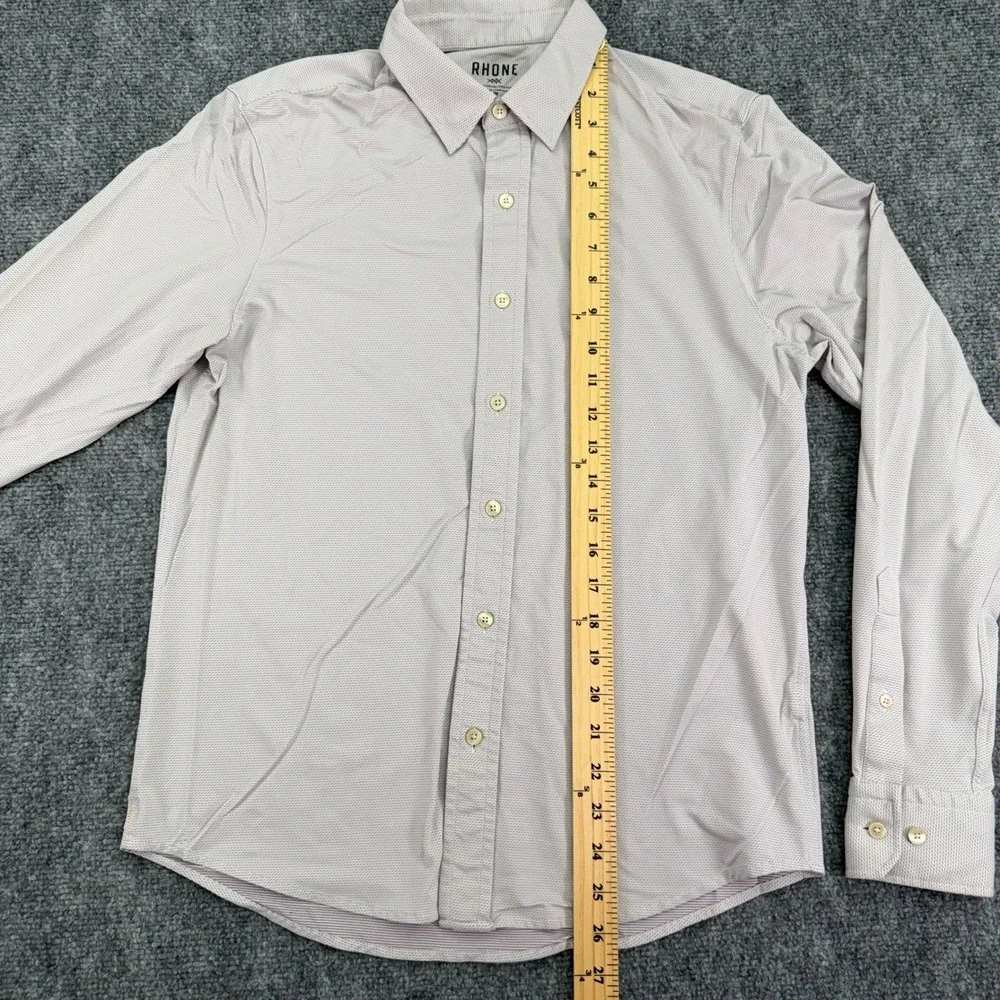 Rhone Shirt Mens Small Micro Print Commuter Performance Stretch Button Up